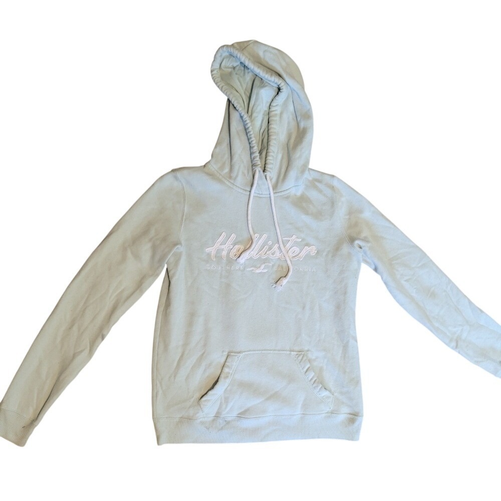 Hollister Sage Green Embroidered Hoodie Small Coquette Soft Girl Aesthetic